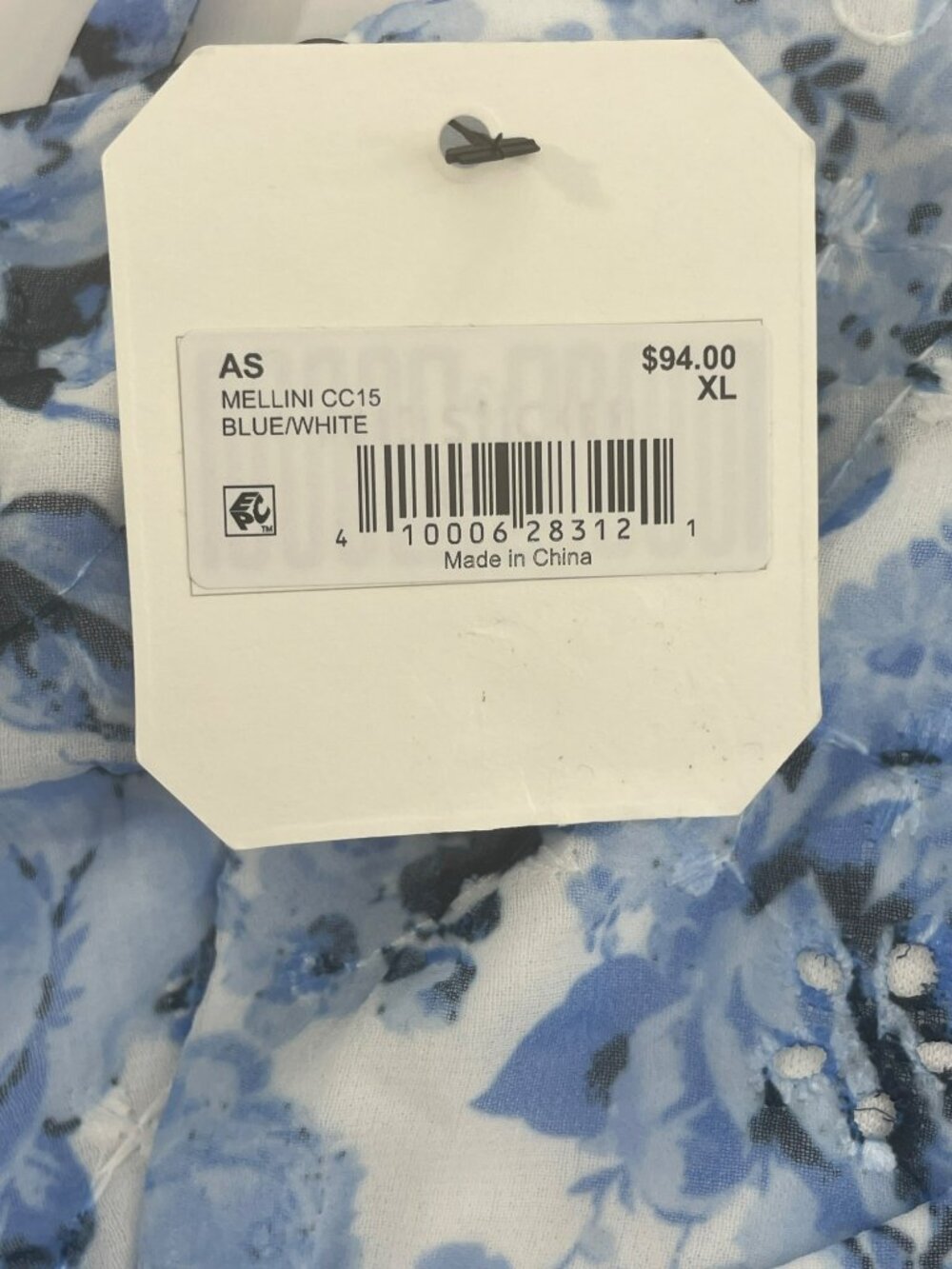 Altard State Scalloped Hem Dress Blue & White Floral Adjustable Straps Sz XL NEW - Picture 6 of 10